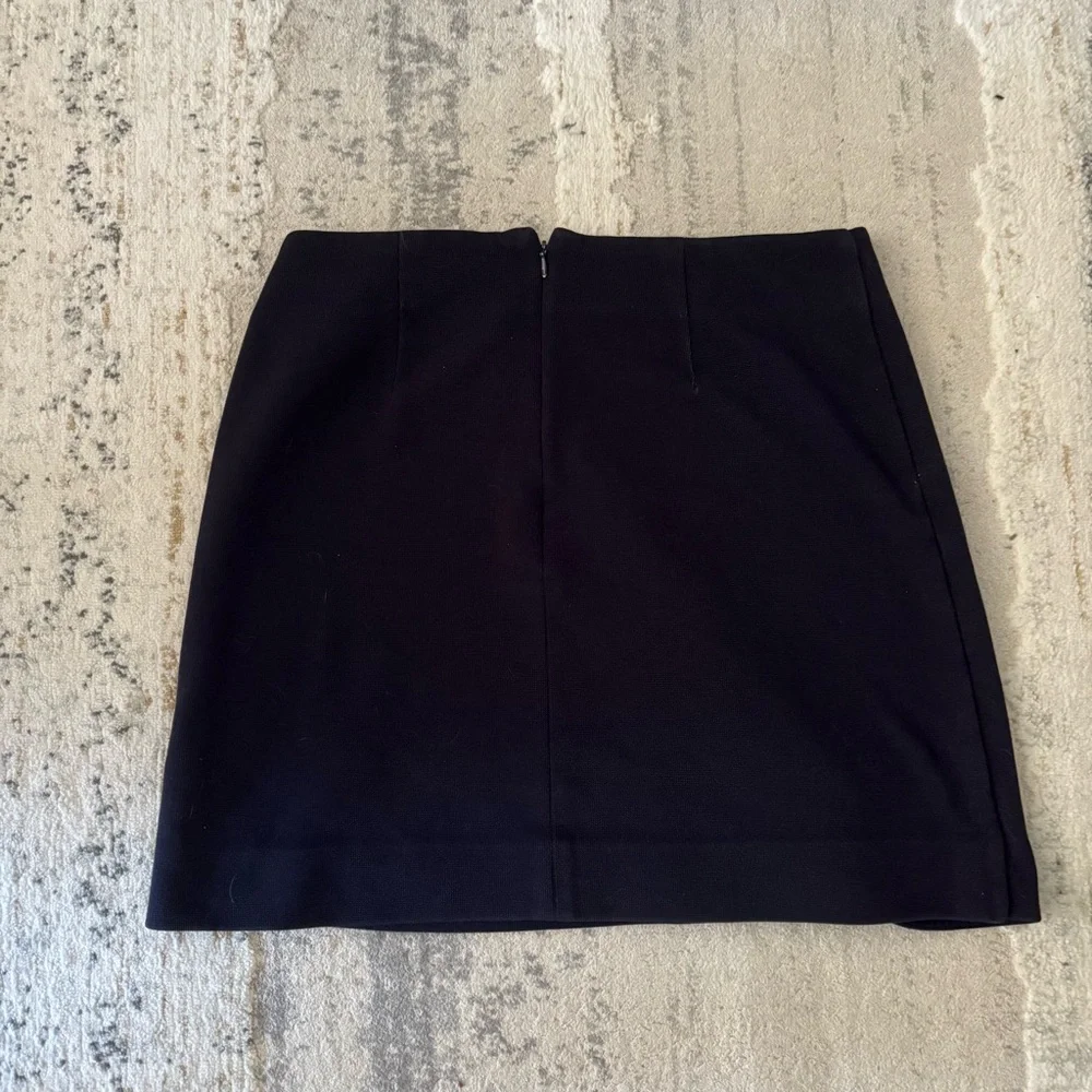 Ann Taylor Loft rich navy faux wrap asymmetrical skirt
